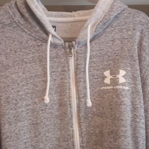 Under Armour full zipper jacket with hood. Like new condition